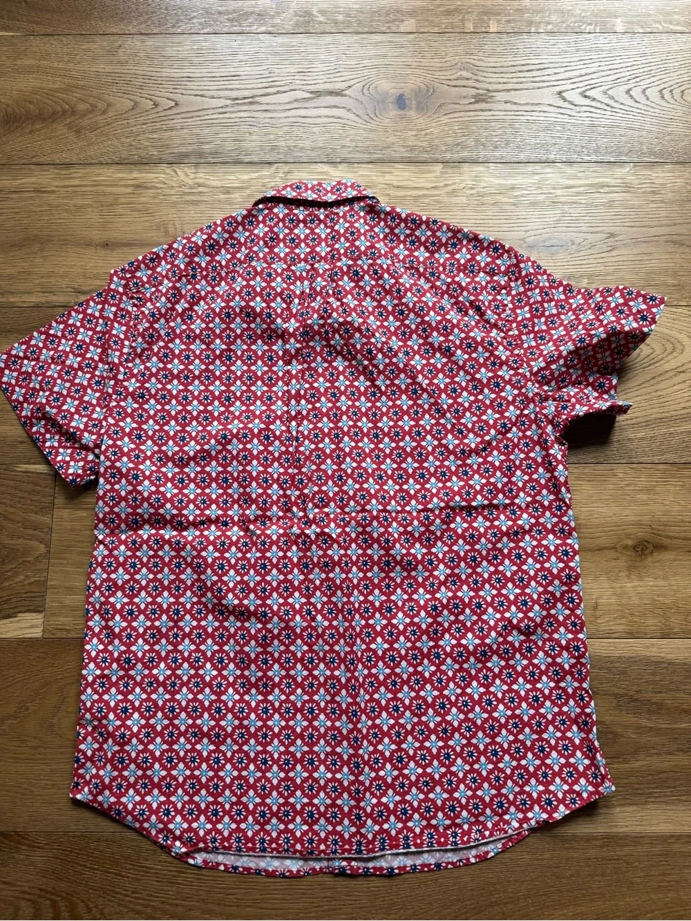 J. Crew Men’s Red Collared Short-Sleeve Button-Down Shirt Duo size Large